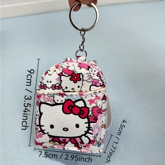 LAST ONE Sanrio Kuromi Mini Backpack Keychain Pouch with Adjustable Strap NIP - Picture 2 of 3